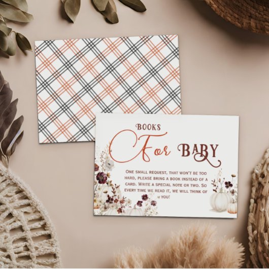 Charming Ivory Pumpkin Floral Books for Baby Informatiekaartje