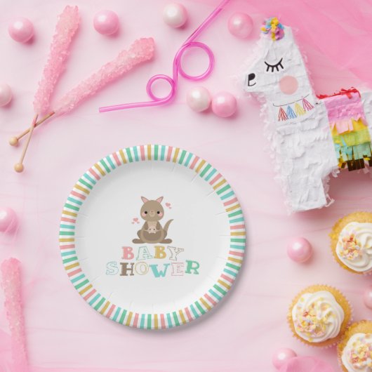 Charming Kangaroo Baby shower Papieren Bordje (Feest)
