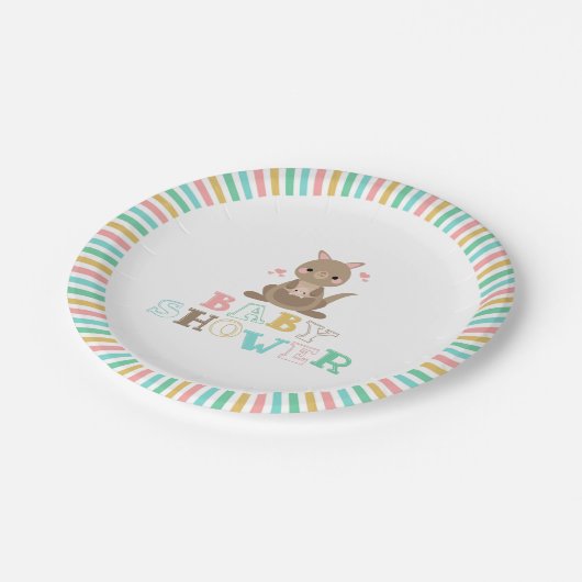 Charming Kangaroo Baby shower Papieren Bordje (Gekanteld)