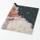Charming  kerstman cadeaupapier (Uitgerold)