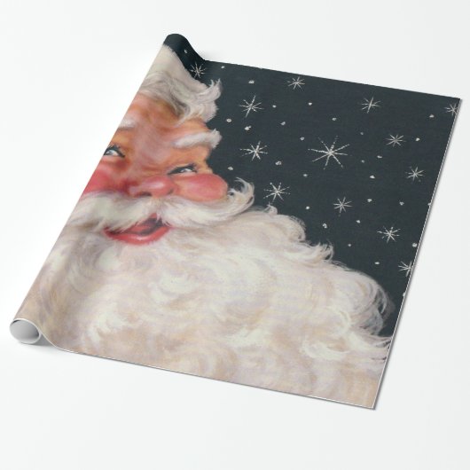 Charming  kerstman cadeaupapier (Uitgerold)