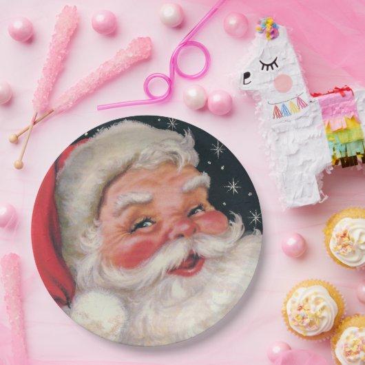 Charming  kerstman papieren bordje (Feest)