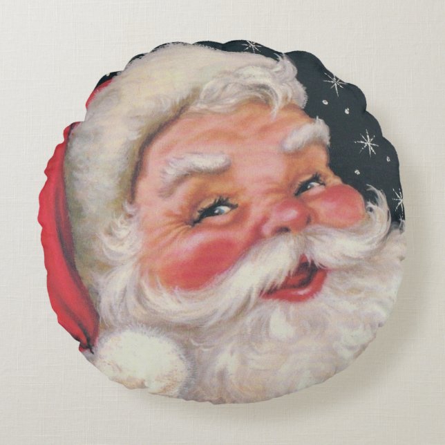 Charming  kerstman rond kussen (Voorkant)
