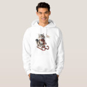 Charming Kitten on Sled: "Meowy Snowy Day! Hoodie (Voorkant volledig)