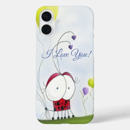 Charming Ladybug met kleurrijke hartballonnen Case-Mate iPhone Case (Achterkant)