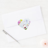 Charming Ladybug met kleurrijke hartballonnen Hart Sticker (Envelop)