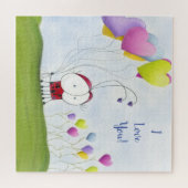 Charming Ladybug met kleurrijke hartballonnen Legpuzzel (Horizontaal)