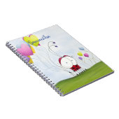 Charming Ladybug met kleurrijke hartballonnen Notitieboek (Rechterzijde)