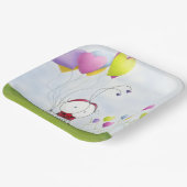 Charming Ladybug met kleurrijke hartballonnen Papieren Bordje (Gebogen)