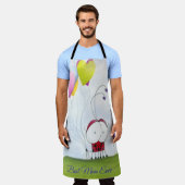 Charming Ladybug met kleurrijke hartballonnen Schort (Gedragen)