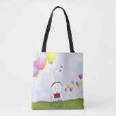Charming Ladybug met kleurrijke hartballonnen Tote Bag (Voorkant)