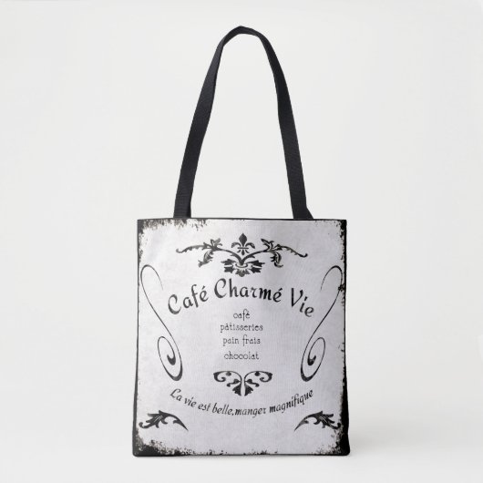 Charming Life Cafe Tote Bag (Voorkant)