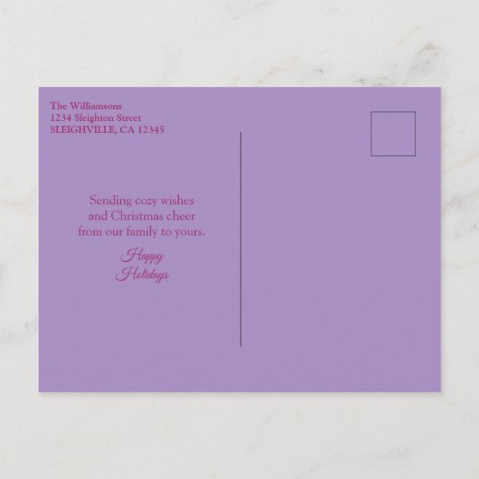 Charming Lilac Family Photo Holiday Postcard Feestdagenkaart (Achterkant)