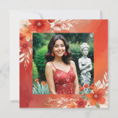 Charming Lovely Floral Frame Garland Spanish Photo Kaart (Achterkant)