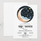 Charming Lovely Stars Baby shower Kaart (Voorkant / Achterkant)