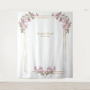 Charming Magnolia Bloom Photo Booth Wedding Wandkleed