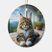 Charming Maine Coon Keepsake Keramisch Ornament (Links)