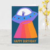 Charming Martian HAPPY BIRTHDAY UFO Kaart (Gele Bloem)