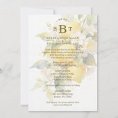 Charming Mediterranean Botanical Floral Lemons Kaart (Achterkant)