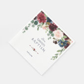 Charming Merlot Navy Blue Floral Baptism Servet (Hoek)