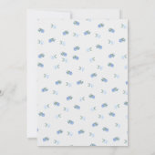 Charming & Modern Blue Floral Brunch Uitnodiging (Achterkant)