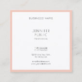 Charming Modern Clean Design Elegant Luxury Plain Vierkante Visitekaartje (Achterkant)