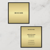 Charming Modern Glamor Elegant Black Gold Luxury Vierkante Visitekaartje (Voorkant / Achterkant)