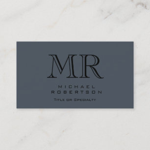 Charming Modern Monogram Grey Clean Visitekaartje