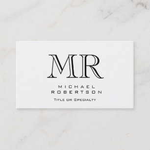 Charming Modern Monogram White Clean Visitekaartje