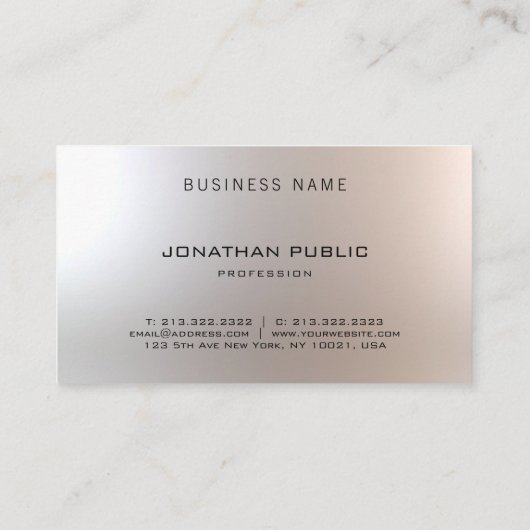 Charming Modern Professional Elegant Glamour Visitekaartje (Achterkant)