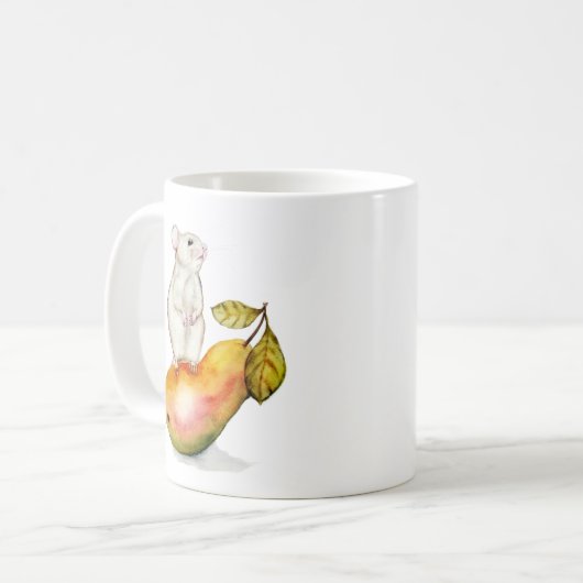 Charming Mouse on a Pear Koffiemok (Voorkant links)