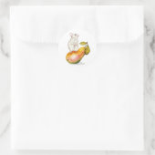 Charming Mouse on a Pear Ronde Sticker (Tas)