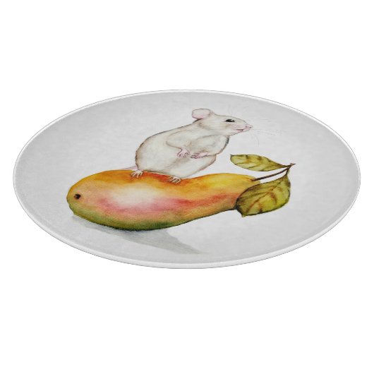 Charming Mouse on a Pear Snijplank (Hoek)
