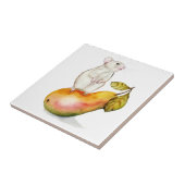 Charming Mouse on a Pear Tegeltje (Zijkant)