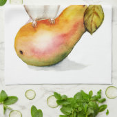 Charming Mouse on a Pear Theedoek (Gevouwen)