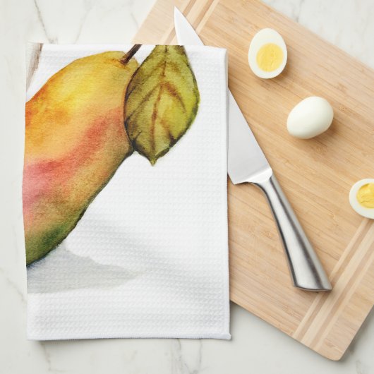 Charming Mouse on a Pear Theedoek (Quarter Fold)