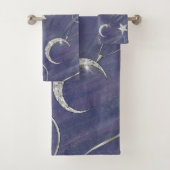 Charming Mystique | Silver Moon Stars Sun Amulet Bad Handdoek (Insitu)