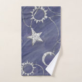 Charming Mystique | Silver Moon Stars Sun Amulet Bad Handdoek (Handdoek)