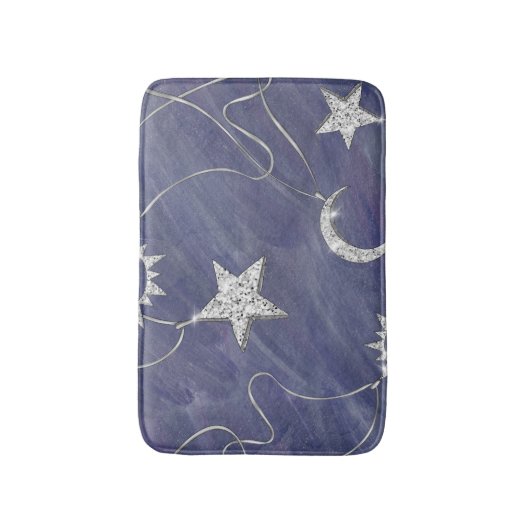 Charming Mystique | Silver Moon Stars Sun Amulet Badmat (Voorkant Verticaal)