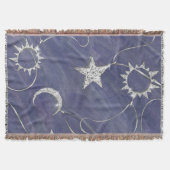 Charming Mystique | Silver Moon Stars Sun Amulet Deken (Voorkant)