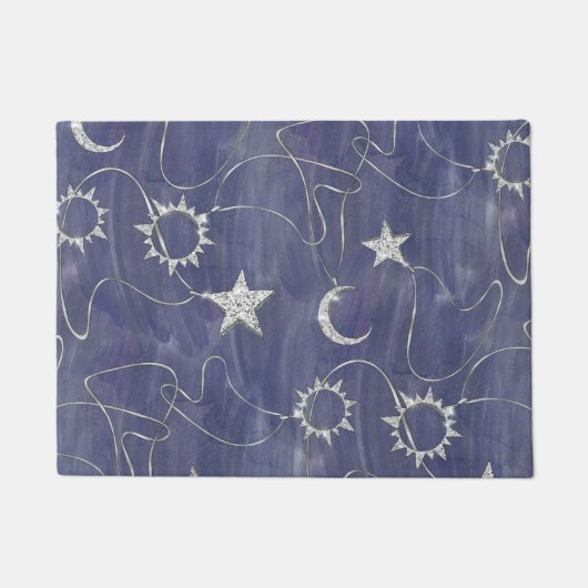 Charming Mystique | Silver Moon Stars Sun Amulet Deurmat (Voorkant)