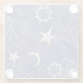 Charming Mystique | Silver Moon Stars Sun Amulet Glazen Onderzetter (Achterkant)