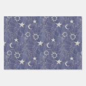 Charming Mystique | Silver Moon Stars Sun Amulet Inpakpapier Vel (Voorkant 2)