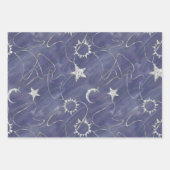 Charming Mystique | Silver Moon Stars Sun Amulet Inpakpapier Vel (Voorkant)