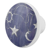 Charming Mystique | Silver Moon Stars Sun Amulet Keramische Knop (Rechts)