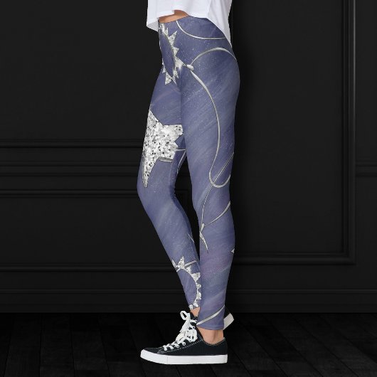 Charming Mystique | Silver Moon Stars Sun Amulet Leggings