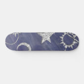 Charming Mystique | Silver Moon Stars Sun Amulet Persoonlijk Skateboard (Horizontaal)