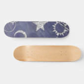 Charming Mystique | Silver Moon Stars Sun Amulet Persoonlijk Skateboard (Horizontaal)