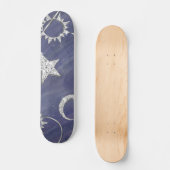 Charming Mystique | Silver Moon Stars Sun Amulet Persoonlijk Skateboard (Voorkant)
