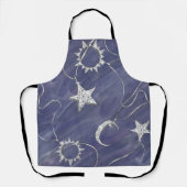 Charming Mystique | Silver Moon Stars Sun Amulet Schort (Voorkant)